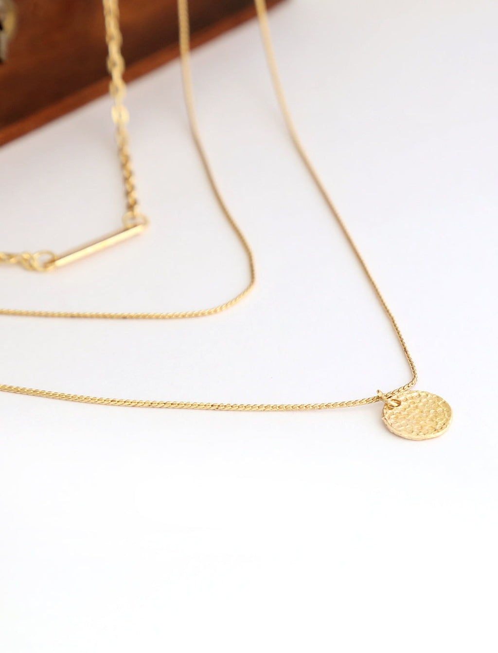Gold-Polished Alloy Designer Embossed Double Layer Necklace - The Pari
