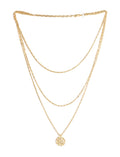 Gold-Polished Alloy Tripple Chain Necklace - The Pari