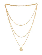 Gold-Polished Alloy Tripple Chain Necklace - The Pari