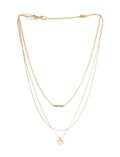 Gold-Polished Alloy Designer Embossed Double Layer Necklace - The Pari