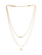 Gold-Polished Alloy Designer Embossed Double Layer Necklace - The Pari