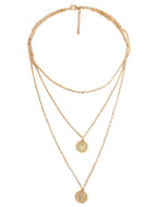Gold-Polished Alloy Queen Coin Double Layer Necklace - The Pari