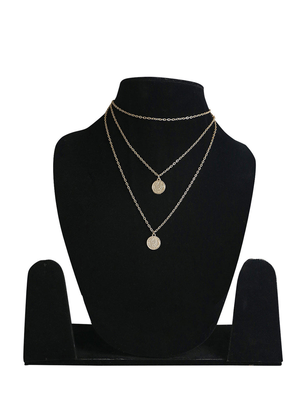 Gold-Polished Alloy Queen Coin Double Layer Necklace - The Pari