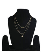 Gold-Polished Alloy Designer Embossed Double Layer Necklace - The Pari