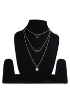 Gold-Polished Alloy Triangle & Coin Charm Necklace - The Pari