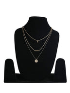 Gold-Polished Alloy Stone Plate & Coin Charm Necklace - The Pari