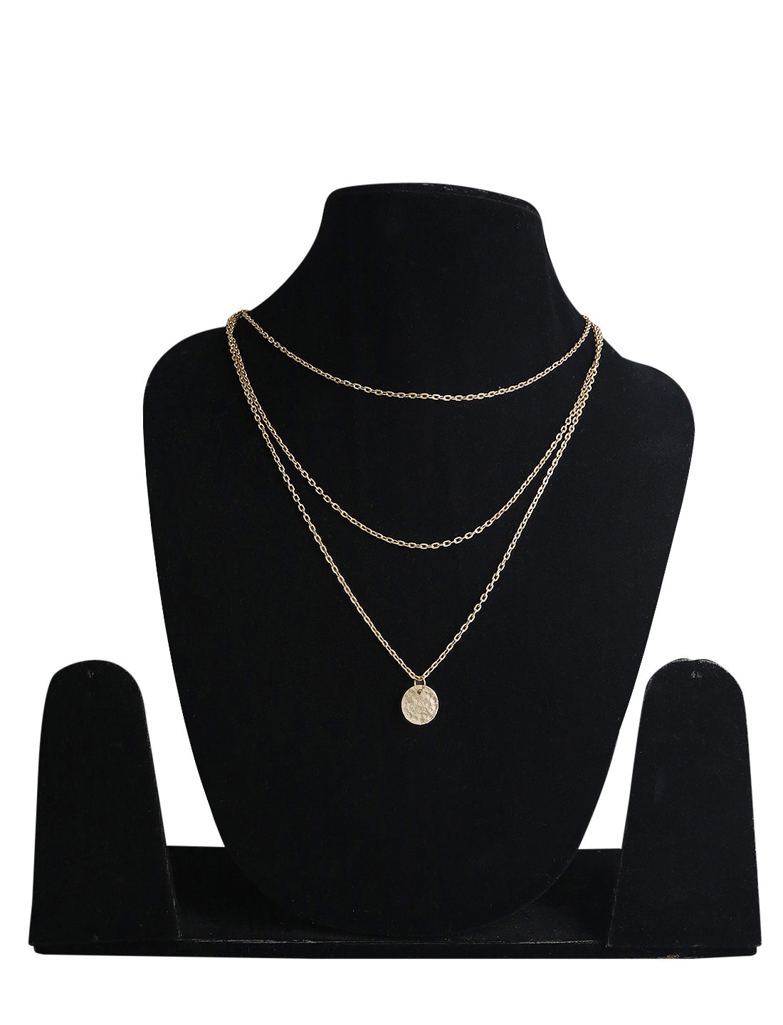 Gold-Polished Alloy Tripple Chain Necklace - The Pari