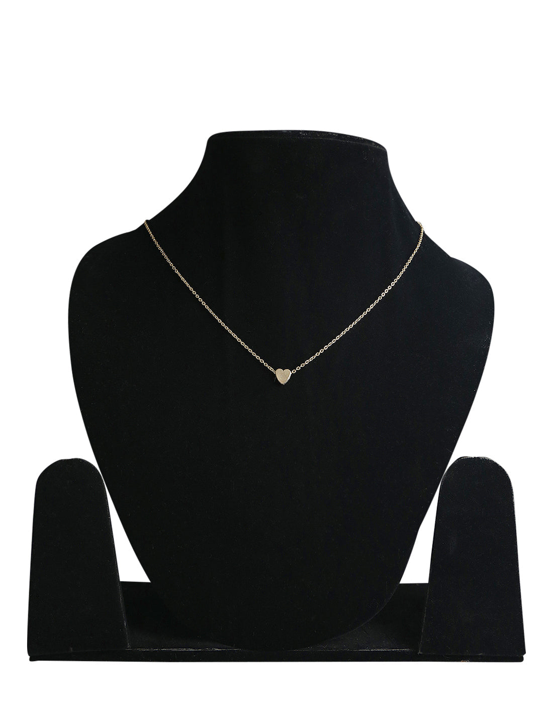 Gold-Polished Alloy Denty Look Heart Necklace - The Pari