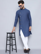 Even Apparels Men's Pure Cotton Grey Sherwani Kurta