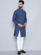 Even Apparels Men's Pure Cotton Grey Sherwani Kurta