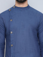 Even Apparels Men's Pure Cotton Grey Sherwani Kurta