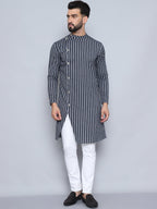 Even Apparels Men's Pure Cotton Black Sherwani Kurta