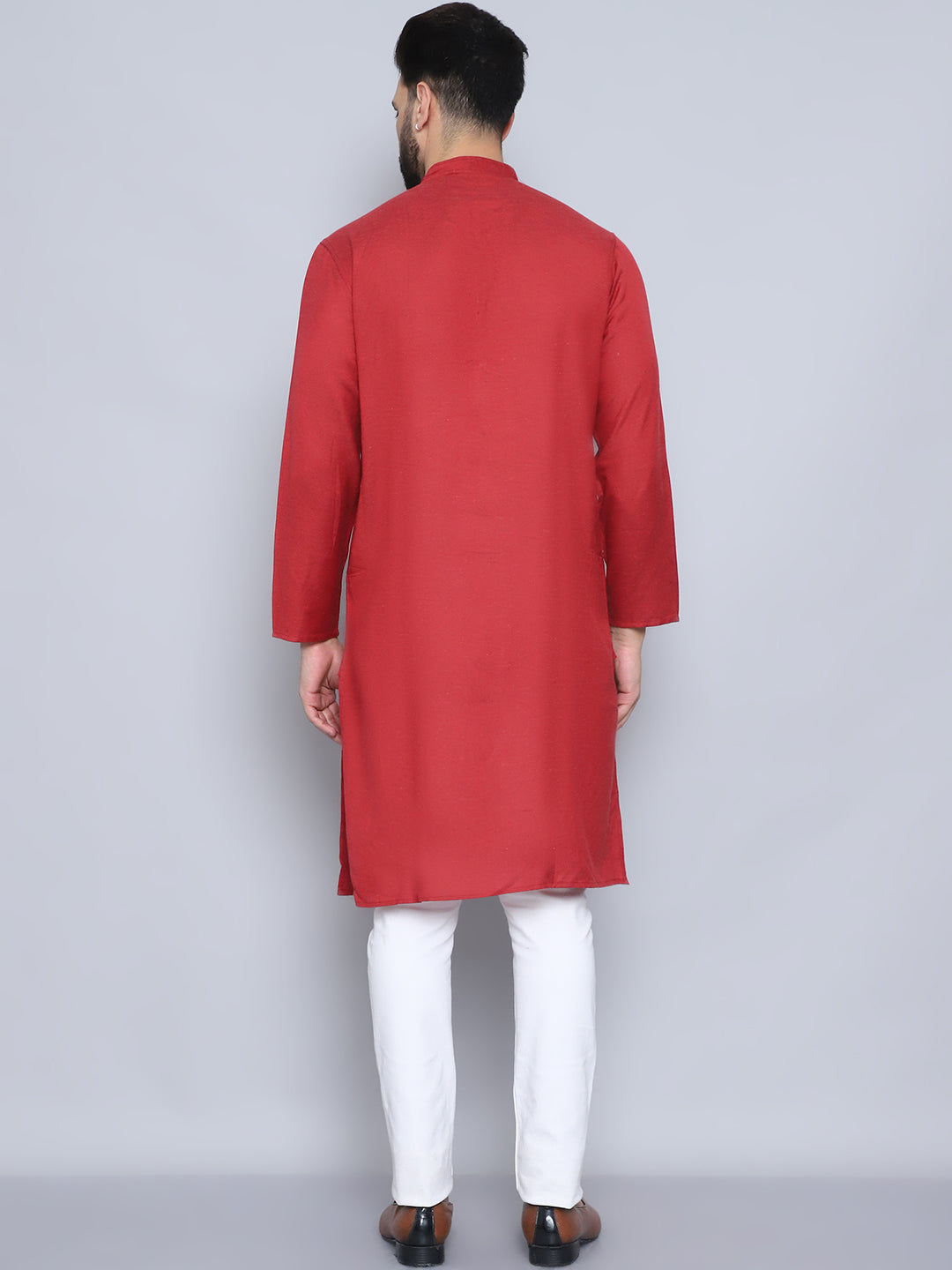 Even Apparels Men's Pure Cotton Rust Kurta