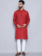 Even Apparels Men's Pure Cotton Rust Kurta
