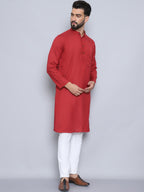 Even Apparels Men's Pure Cotton Rust Kurta