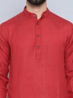 Even Apparels Men's Pure Cotton Rust Kurta