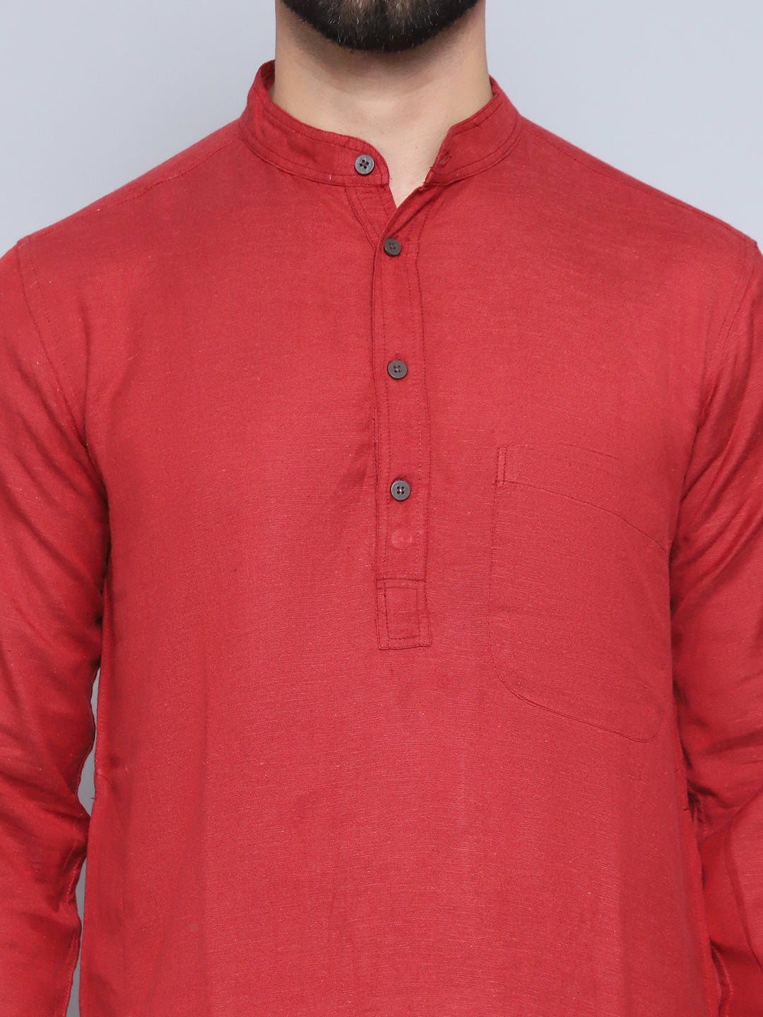 Even Apparels Men's Pure Cotton Rust Kurta