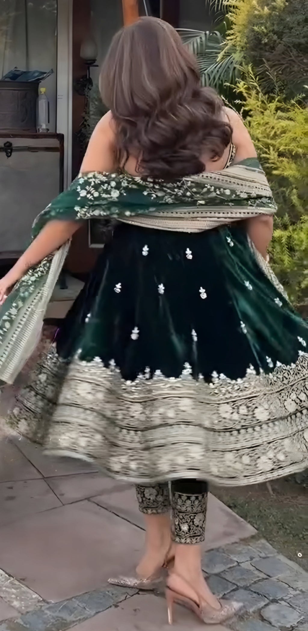 Yash Enterprise Green Vichitra Silk Party Wear Embroidery Suit Set - Distacart