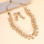 Divisha Alloy Gold-plated White Jewellery Set