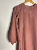 trueBrowns Light Pink Velvet High neck Kurta - Distacart