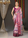 Vedant Vastram Wine Color Kanjeevaram Silk Saree - Wine