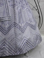 Myra Lavender Silk Embroidered Designer Lehenga