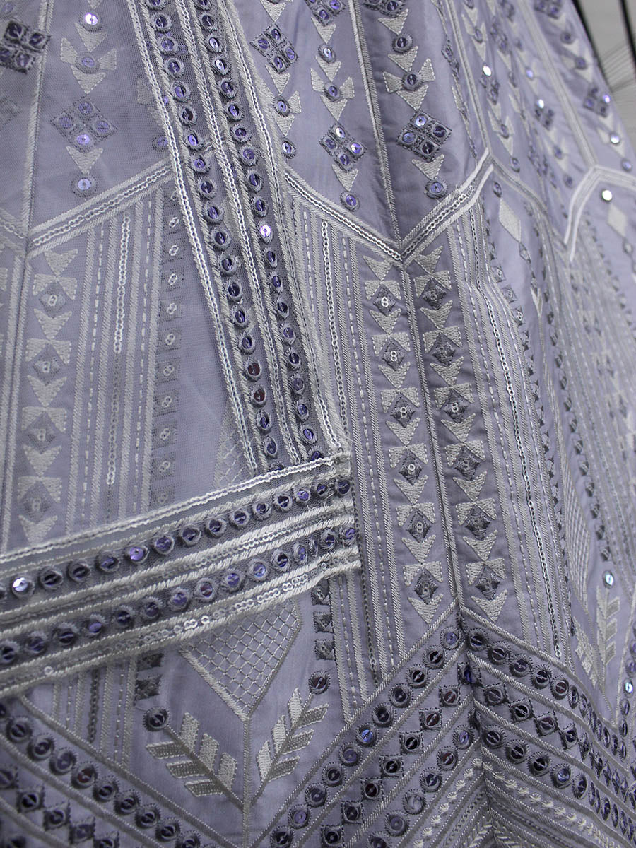 Myra Lavender Silk Embroidered Designer Lehenga