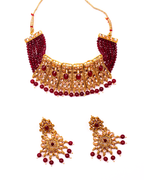 Gold-Polished Alloy Crystal & Alloy Designer Choker Necklace - The Pari