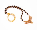 Gold-Polished Alloy Black Beaded Necklace Set - The Pari