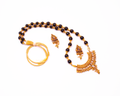 Gold-Polished Alloy Black Beaded Necklace Set - The Pari