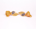 Gold-Plated Alloy Enamel & Stone Studded Jhumki Earrings - The Pari - Distacart