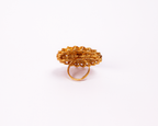 Gold-Polished Alloy Classic Ethnic Cocktail Ring - The Pari