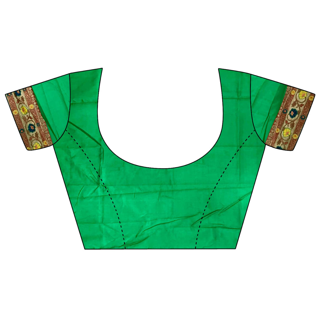 Joban Fashion Green Banarasi Soft Silk Woven Saree - Distacart