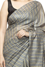 Mominos Fashion Grey Color Bhagalpuri Saree