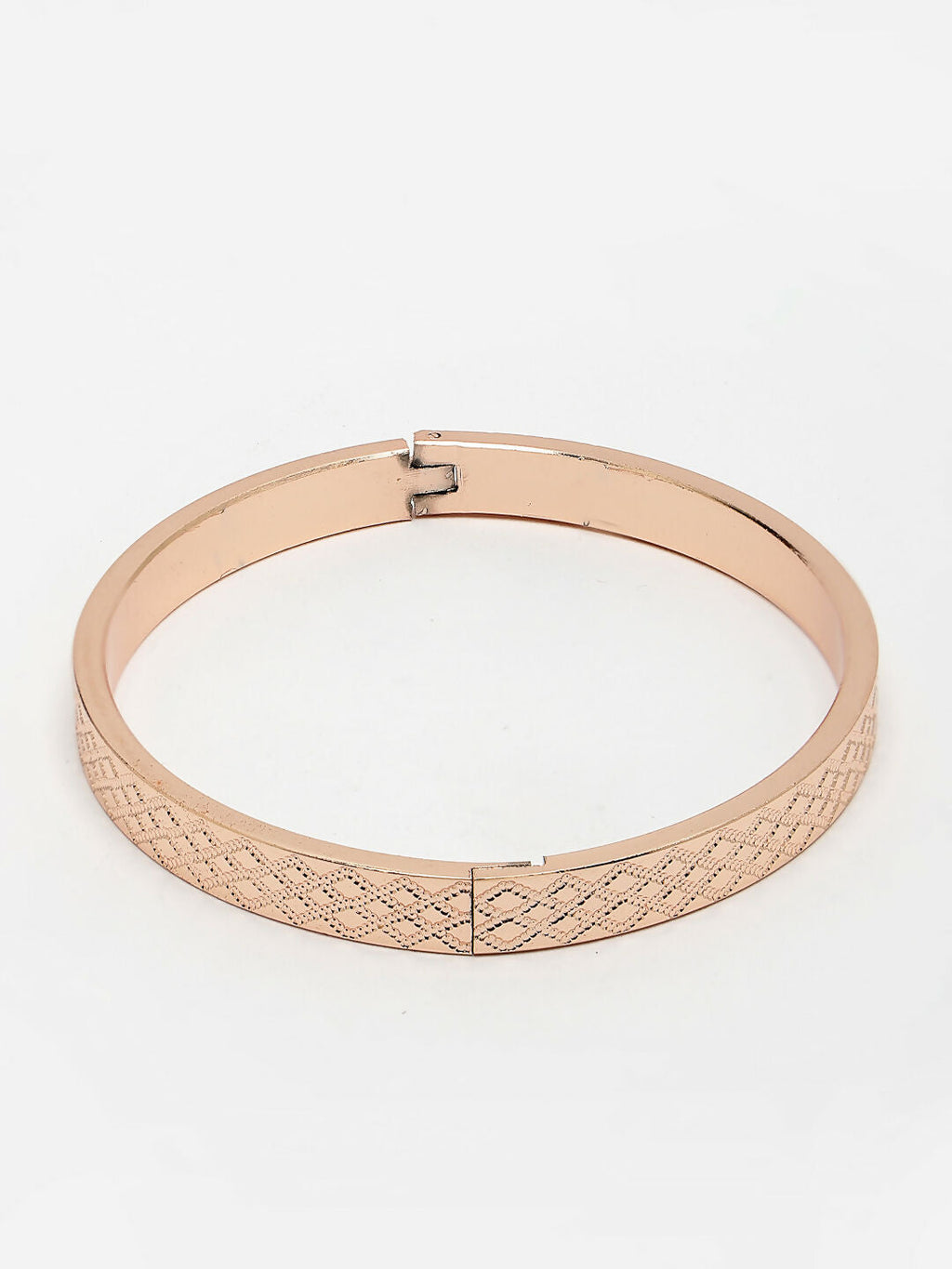 NVR Men's Rose Gold Stainless Steel Kada Bracelet - Distacart