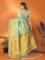 Joban Fashion Banarasi Light Green Woven Soft Silk Saree - Distacart