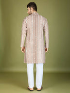 Vastranavya Ivory Exclusive Festival Wear Pure Viscose Rayon Sequence & Foil Mirror Heavy Embroidered Work Kurta