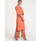 Cheera Women's Beautiful Gold Print And Highlights With Sequence Straight Kurta (CH078K)