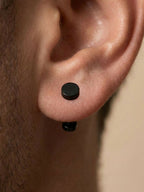 NVR Men's Black Rhodium Plated Studs Earrings - Distacart