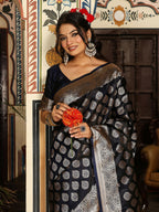 Shree Shyam Fashion Navy Blue Silk Saree - Distacart