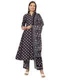 Vamika Poly Rayon Printed Wine Red Party Wear/Casual Wear/Office Wear Kurta Set/Suit