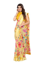 Vamika Yellow Linen Satin Border Saree
