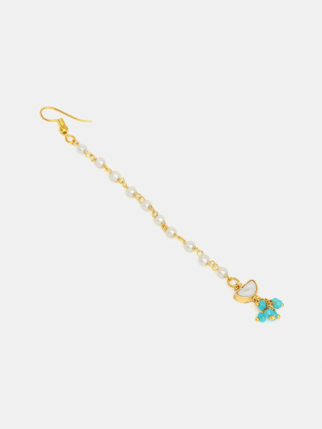 Ruby Raang Festive Green And Gold Maang Tikka - Distacart