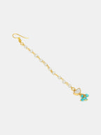 Ruby Raang Festive Green And Gold Maang Tikka - Distacart