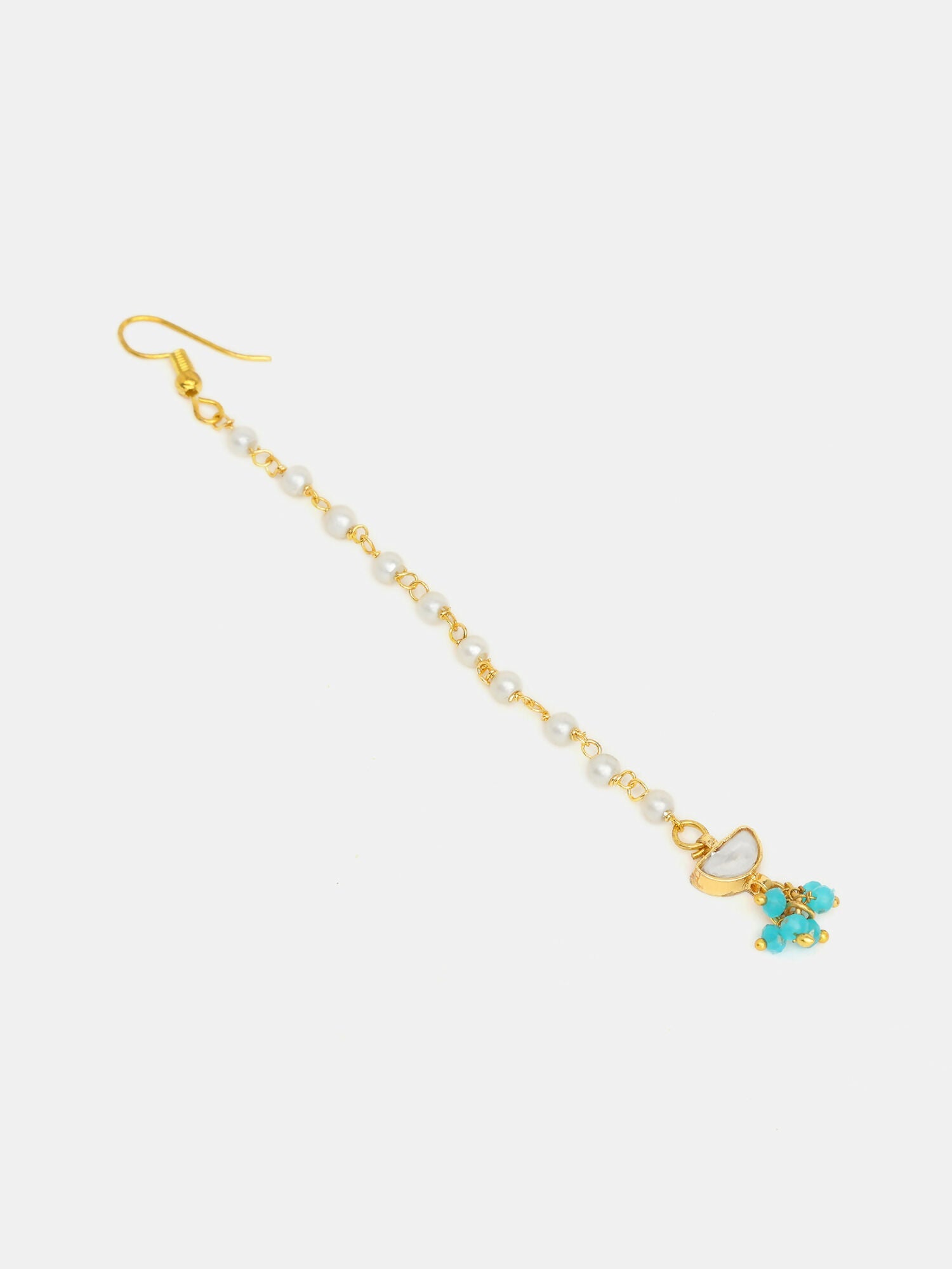 Ruby Raang Festive Green And Gold Maang Tikka - Distacart