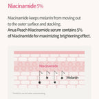 Anua Peach 70% Niacinamide Serum Brightening Hydrating Face Serum, Reducing Melanine Daily Clean Beauty - Korean Skincare