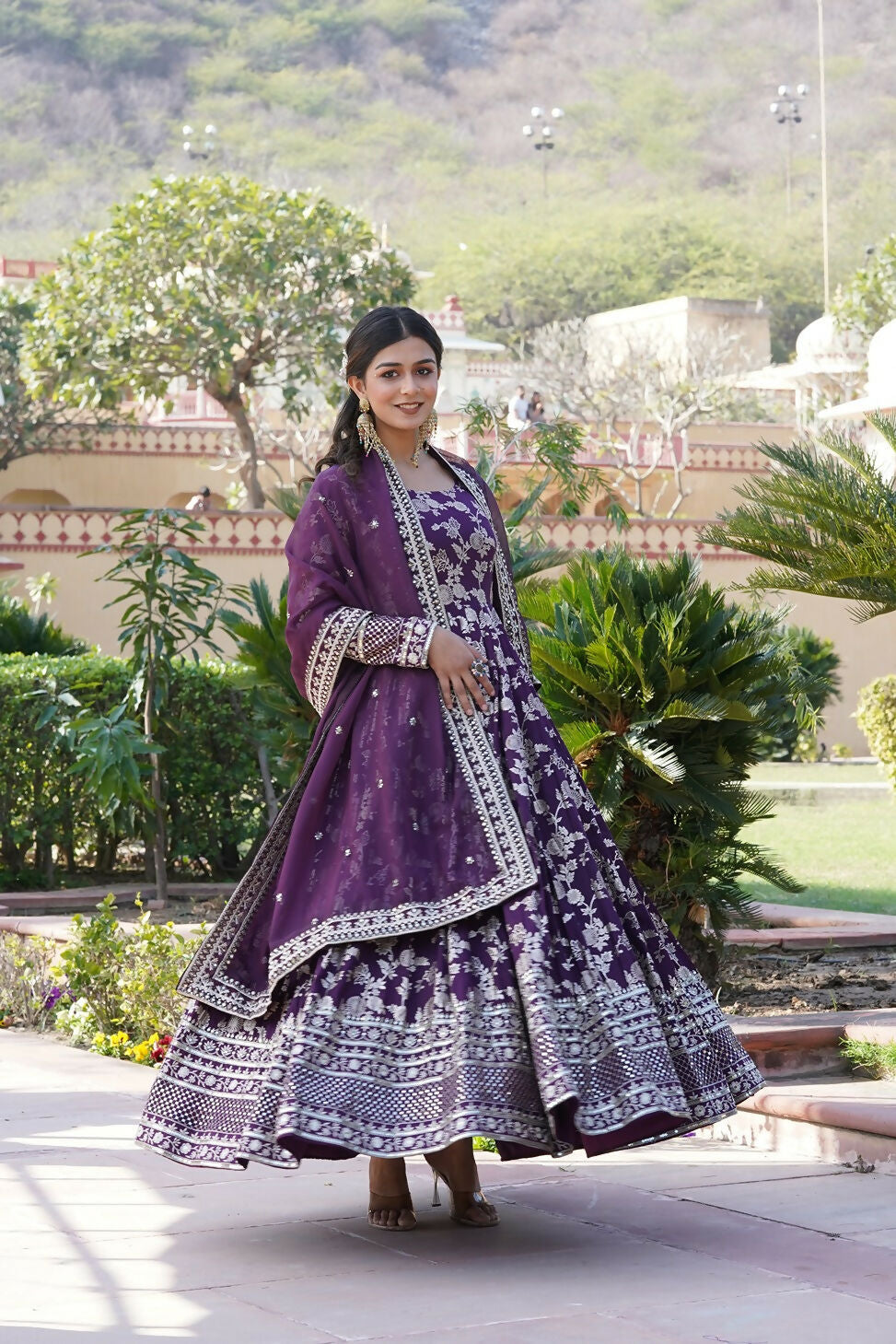 Joban Fashion Wine Viscose Jacquard Sequence Embroidery Work Kurta Set - Distacart