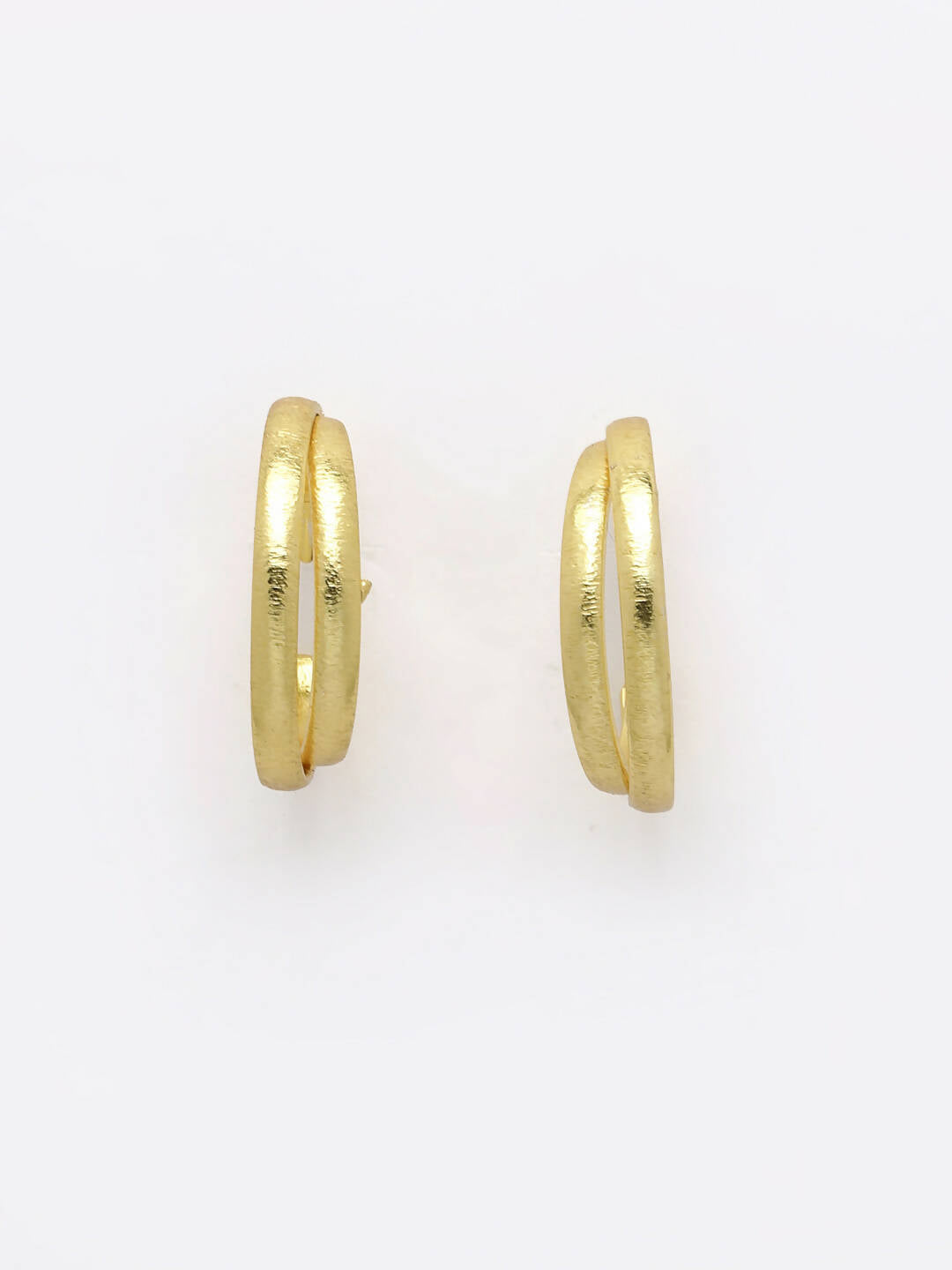 NVR Women Gold-Plated Alloy Circular-Shaped Half Hoop Earrings - Distacart