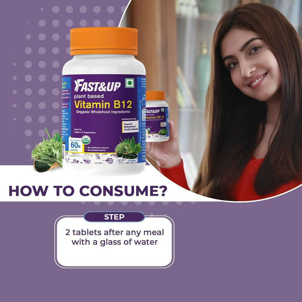 Fast&Up Plant Based B12 Tablets With Natural Methylcobalamin - Distacart
