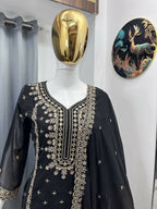 Teeya Creation Black Color Faux Georgette Embroidery Work Party Wear Salwar Suit - Distacart